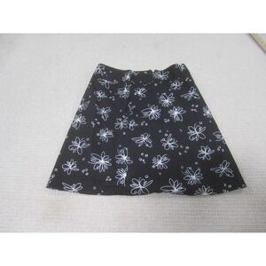 Rafaella Skirt Womens 10P Petites Black White‎ Printed Poplin Floral NWT Casual